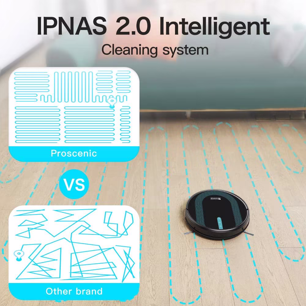 Proscenic 850T — robot aspirapolvere LiDAR con mappatura e funzione lavaggio — 6/8