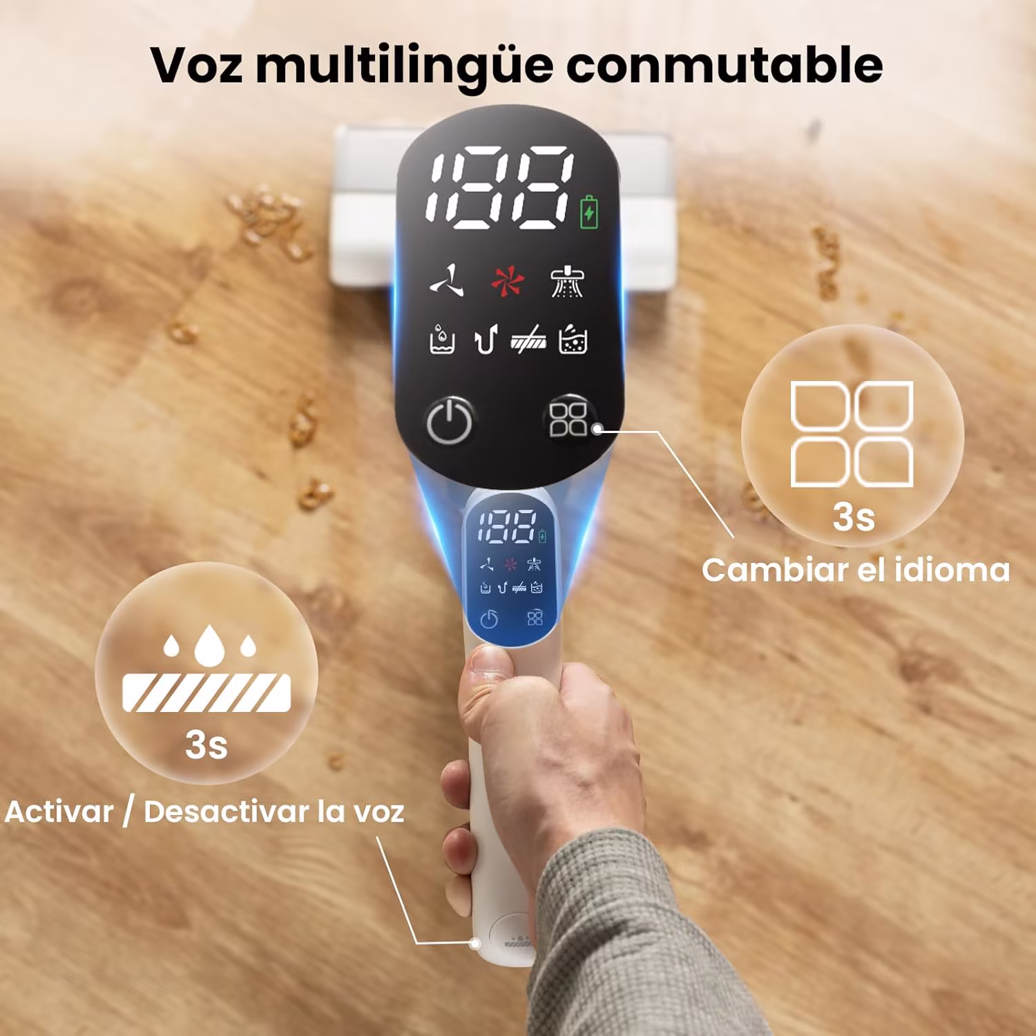 Proscenic F10 Pro — aspiradora fregona 3-en-1 con autolimpieza — 3/8