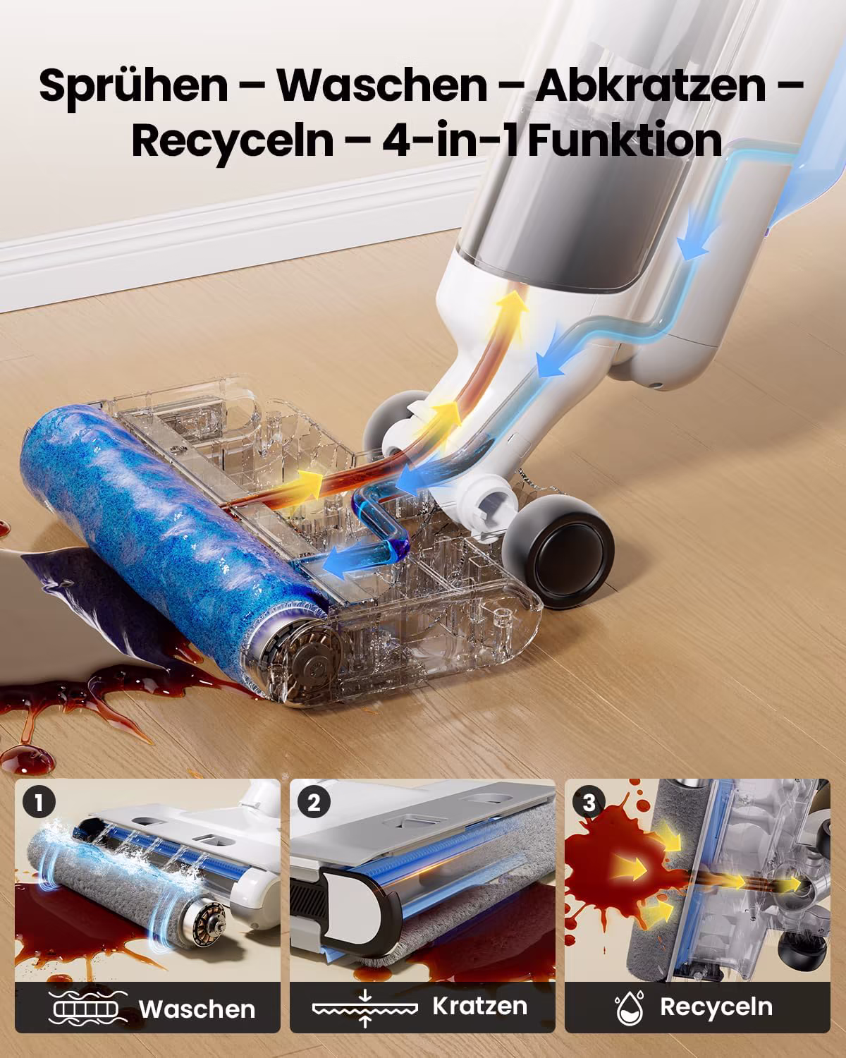 Proscenic F10 Ultra — Premium-Nassreiniger 18.000 Pa mit Smart-Sensor — 4/8