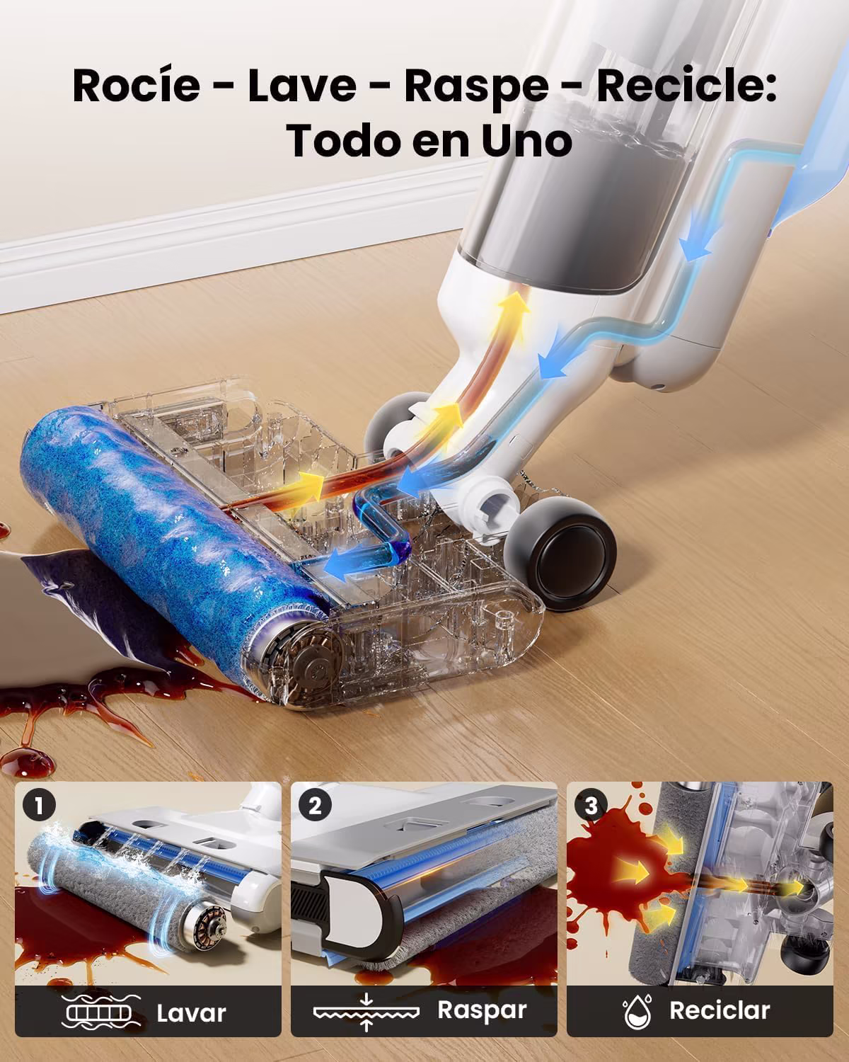 Proscenic F10 Ultra — aspiradora fregona premium 18.000 Pa con sensor inteligente — 4/9