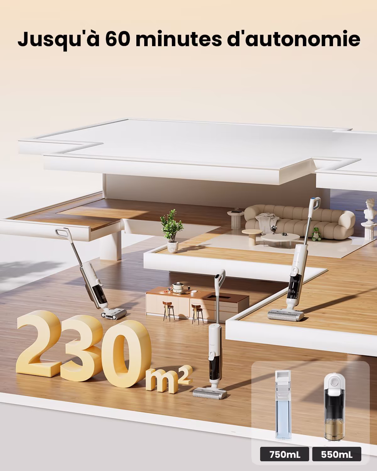 Proscenic F10 Ultra — aspirateur laveur premium 18 000 Pa avec capteur intelligent — 2/9