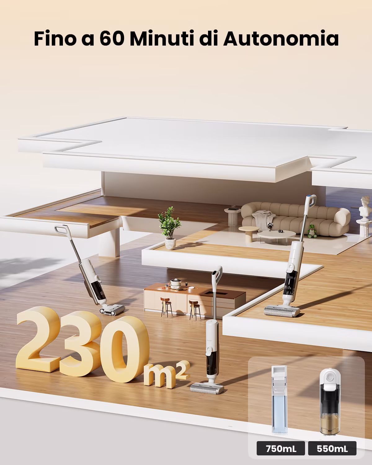 Proscenic F10 Ultra — lavapavimenti premium 18.000 Pa con sensore intelligente — 2/9