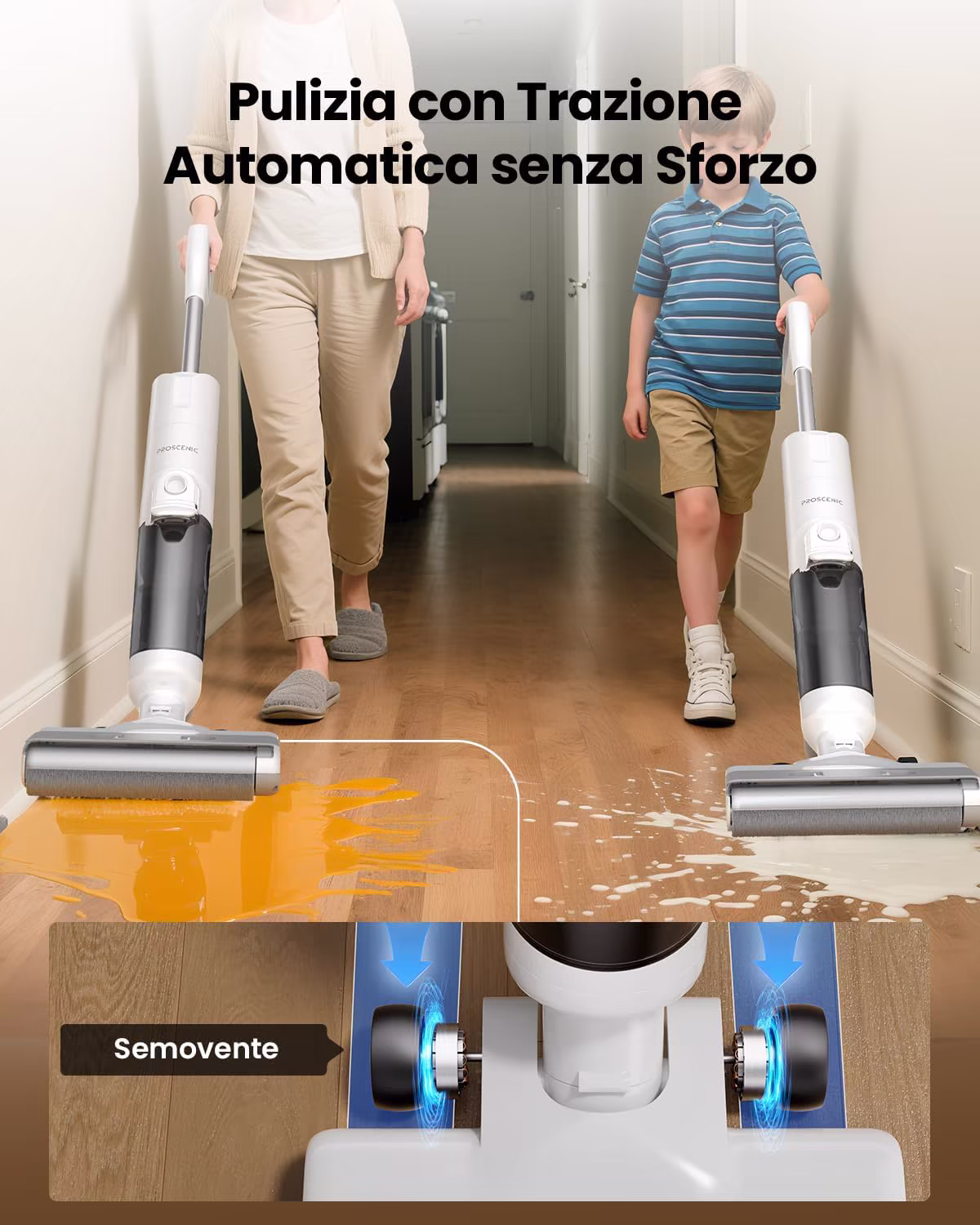 Proscenic F10 Ultra — lavapavimenti premium 18.000 Pa con sensore intelligente — 6/9
