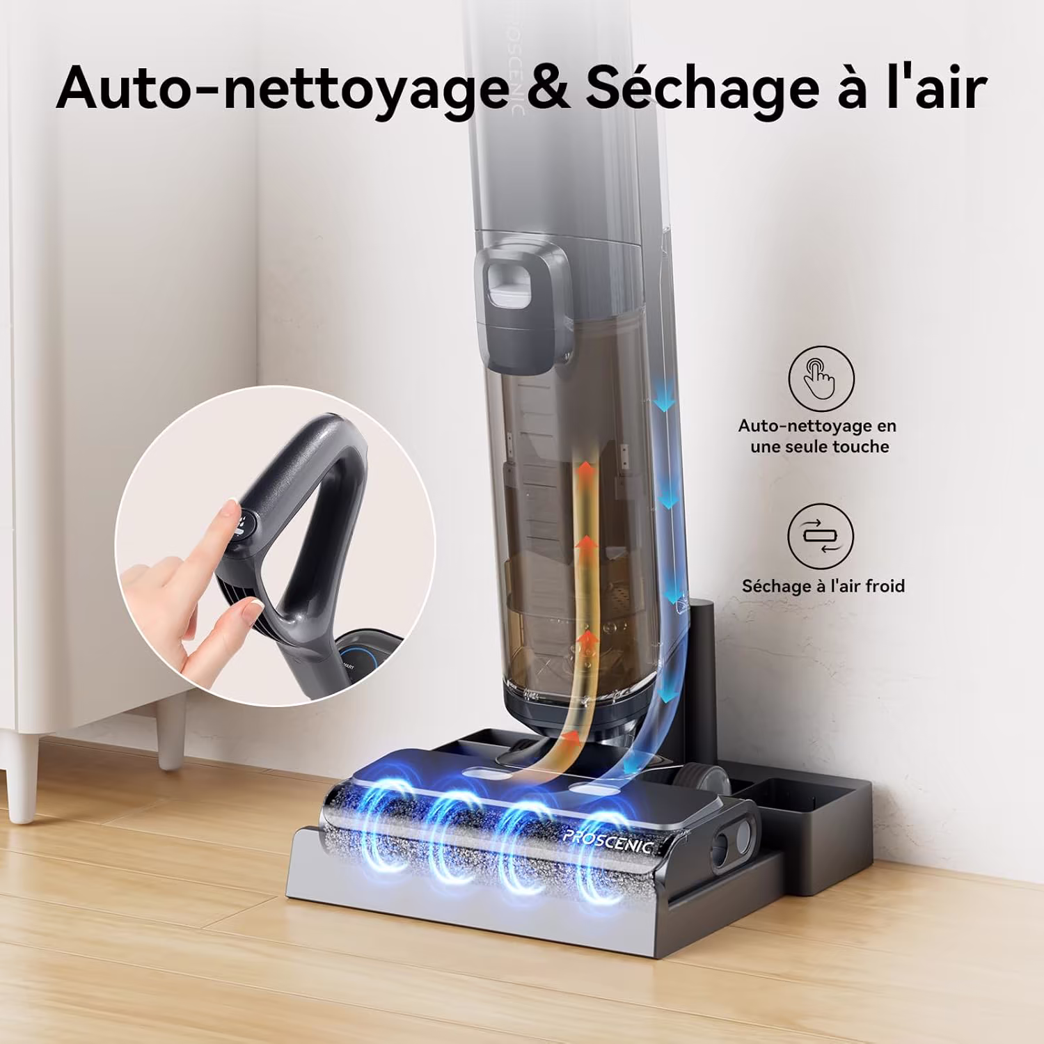 Proscenic F20A WashVac — aspirateur laveur 3-en-1 avec nettoyage des bords — 5/6