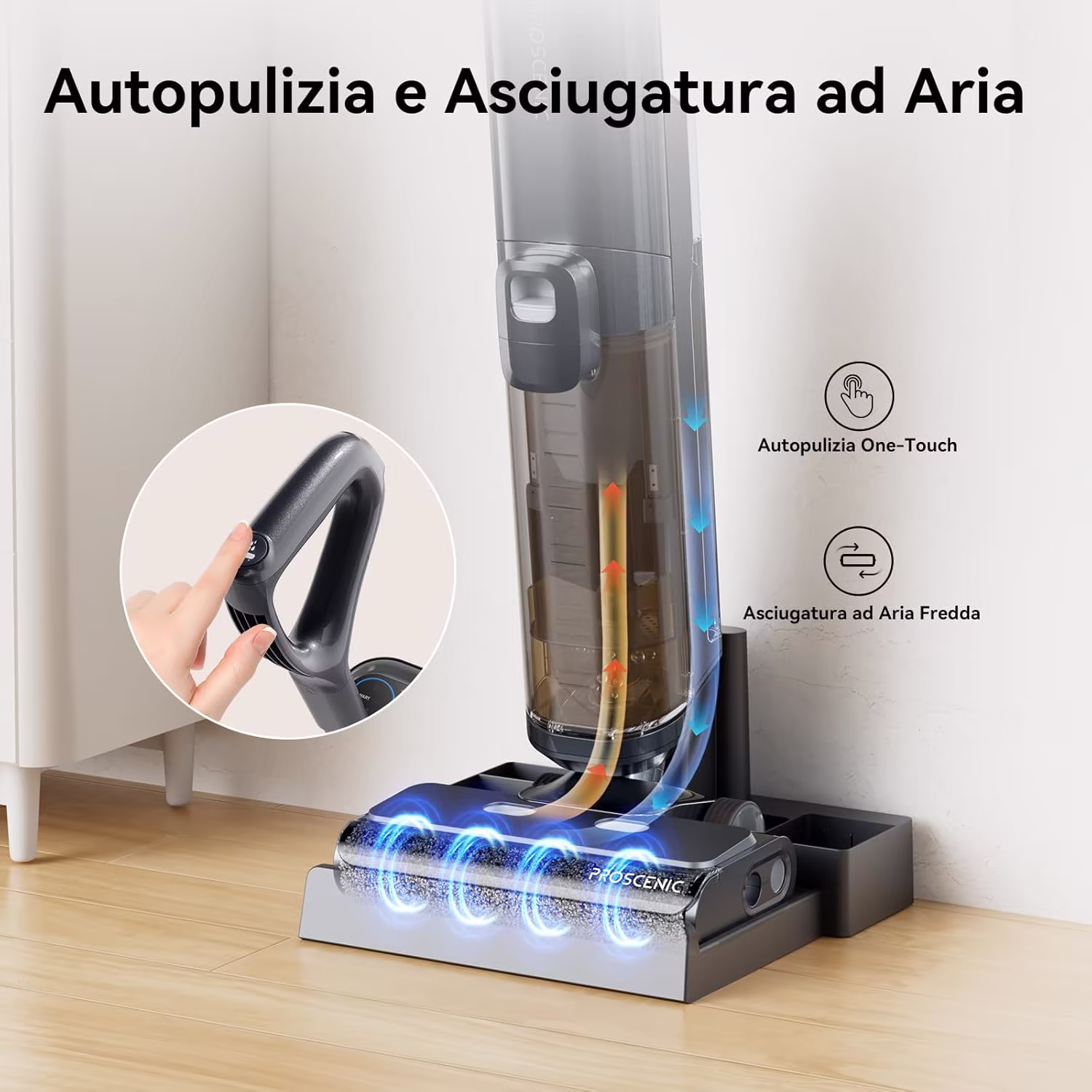 Proscenic F20A WashVac — lavapavimenti 3-in-1 con pulizia bordi — 5/6