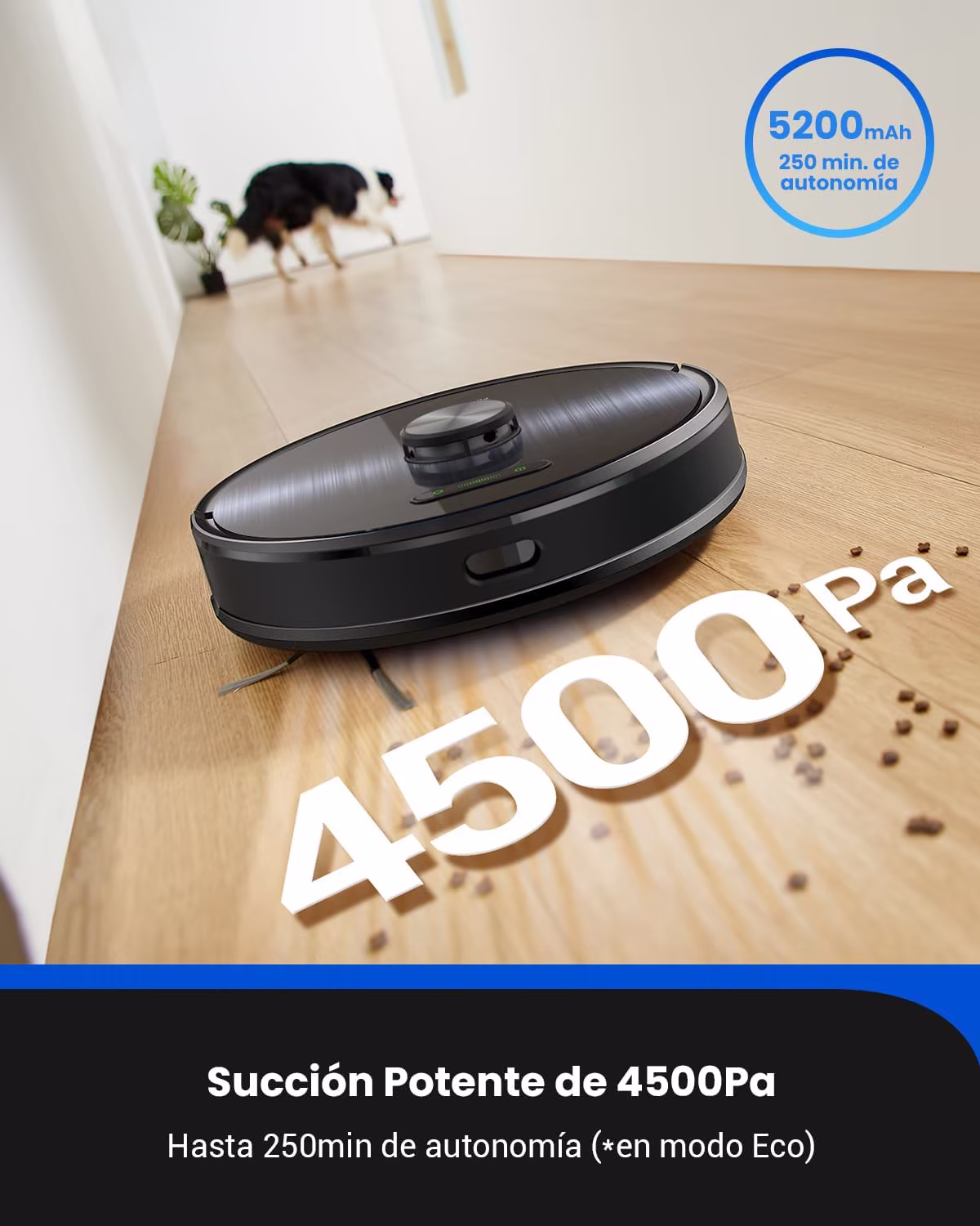 Proscenic M9 — robot aspirador LiDAR con autovaciado y fregado vibrante — 3/6