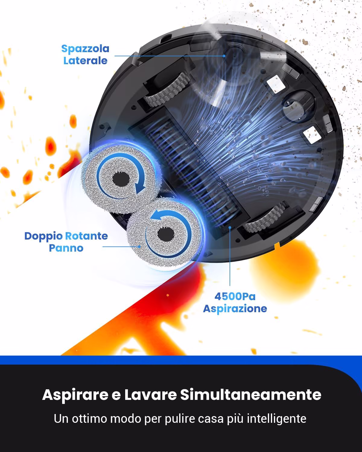 Proscenic M9 — robot aspirapolvere LiDAR con autosvuotamento e lavaggio vibrante — 4/6