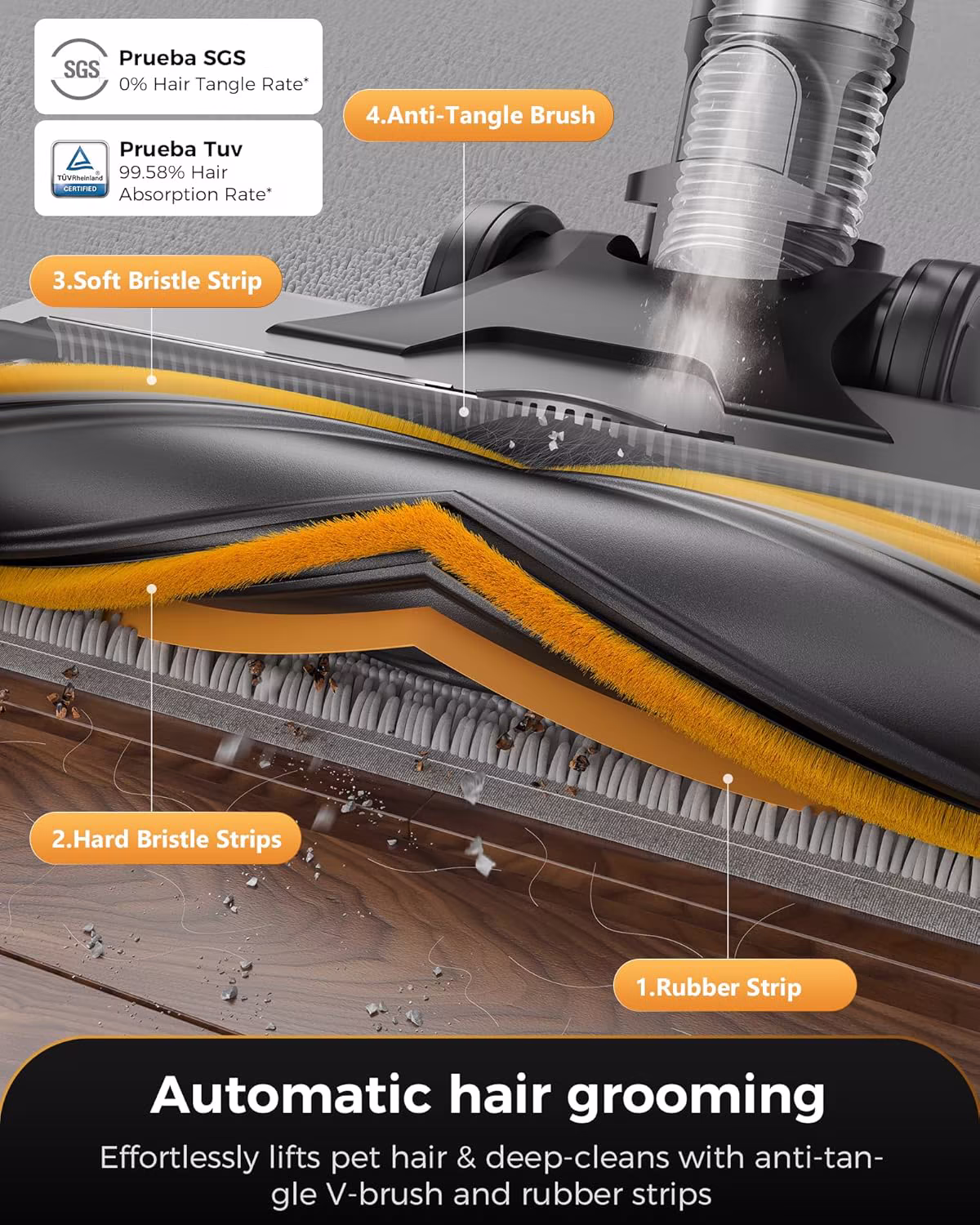 Proscenic P15 — powerful 55 kPa cordless vacuum with green laser and 70 min runtime — 4/9