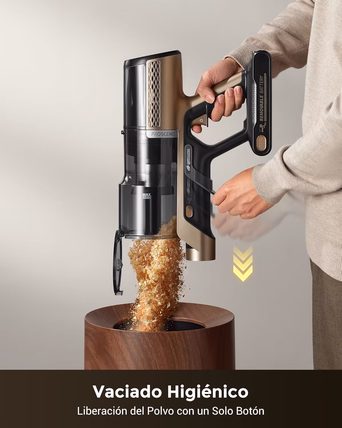 Proscenic P20 — aspiradora sin cable más potente 70 kPa con láser verde — 10/14