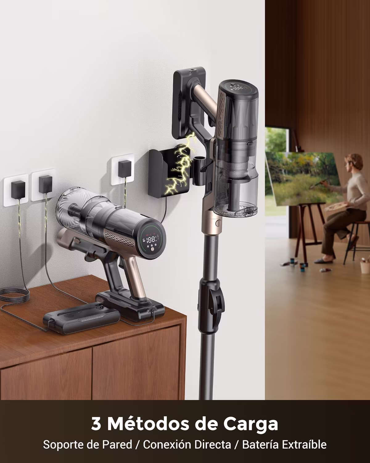 Proscenic P20 — aspiradora sin cable más potente 70 kPa con láser verde — 9/14