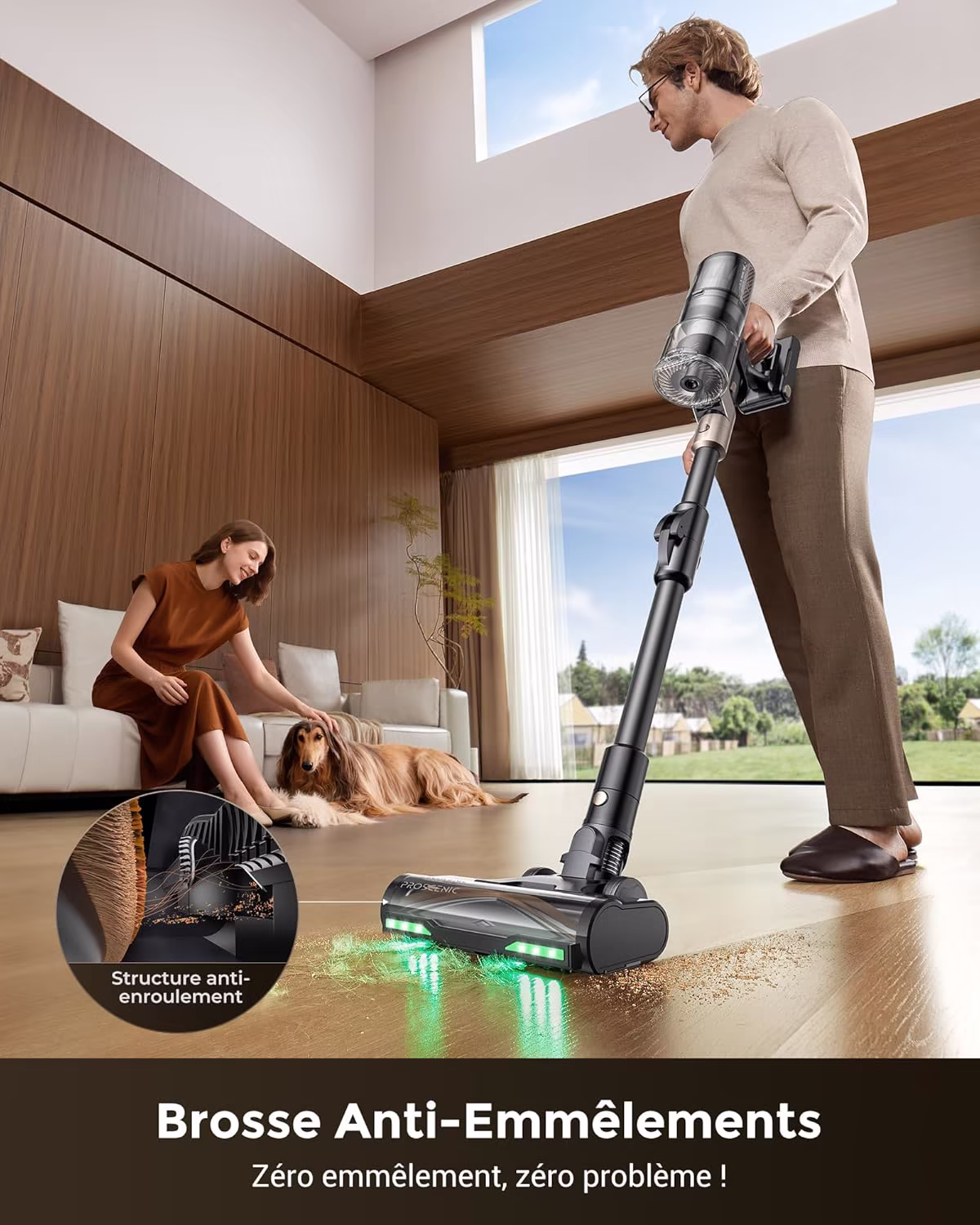 Proscenic P20 — aspirateur balai sans fil le plus puissant 70 kPa avec laser vert — 8/11