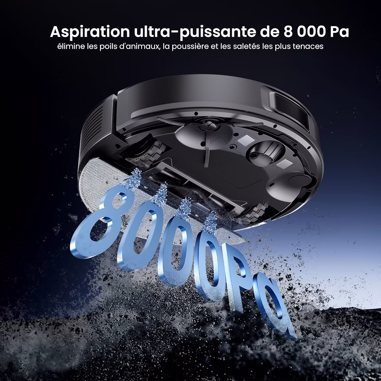 Proscenic Q10 — aspirateur robot dToF 8000 Pa avec aspiration et lavage 2-en-1 — 2/12
