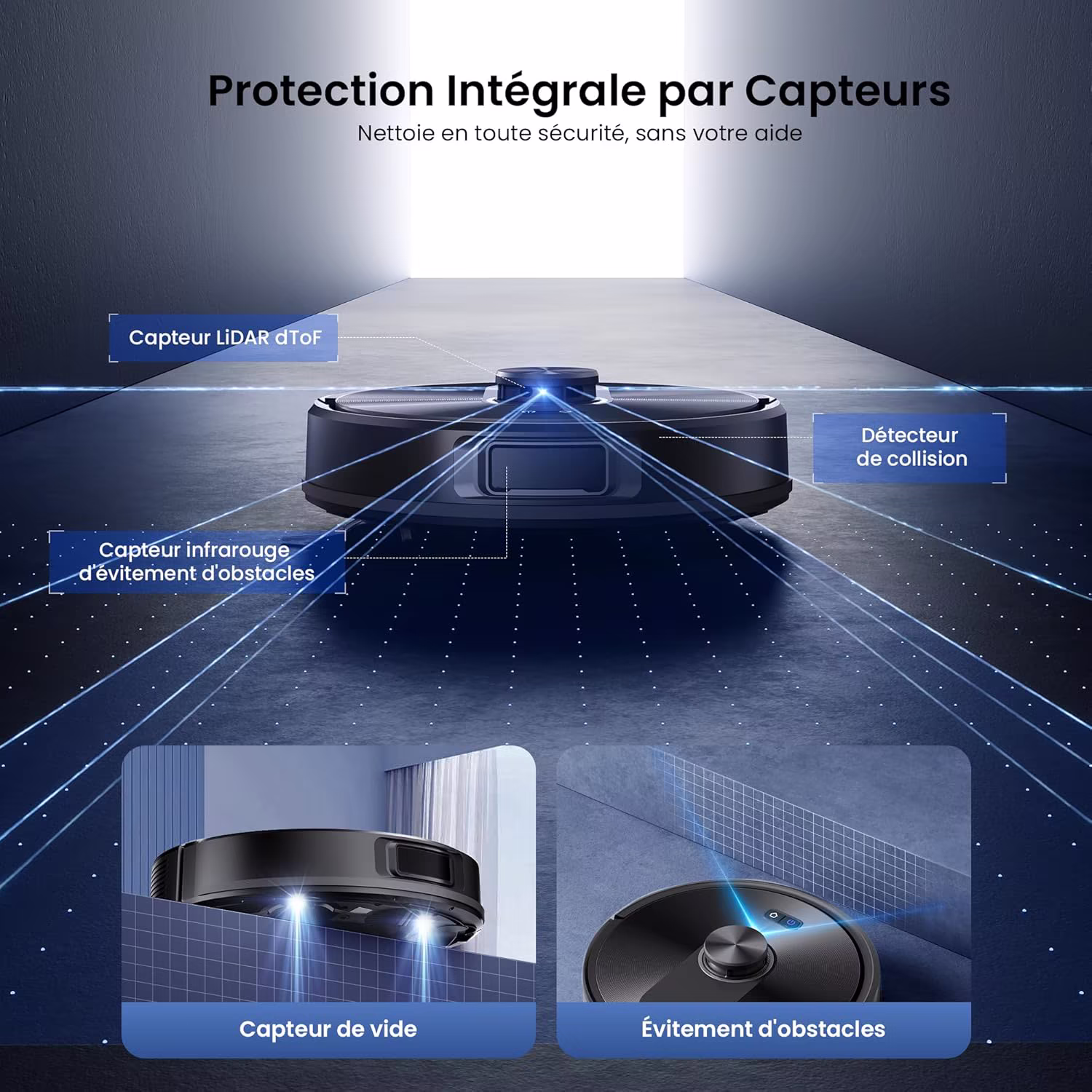 Proscenic Q10 — aspirateur robot dToF 8000 Pa avec aspiration et lavage 2-en-1 — 3/12