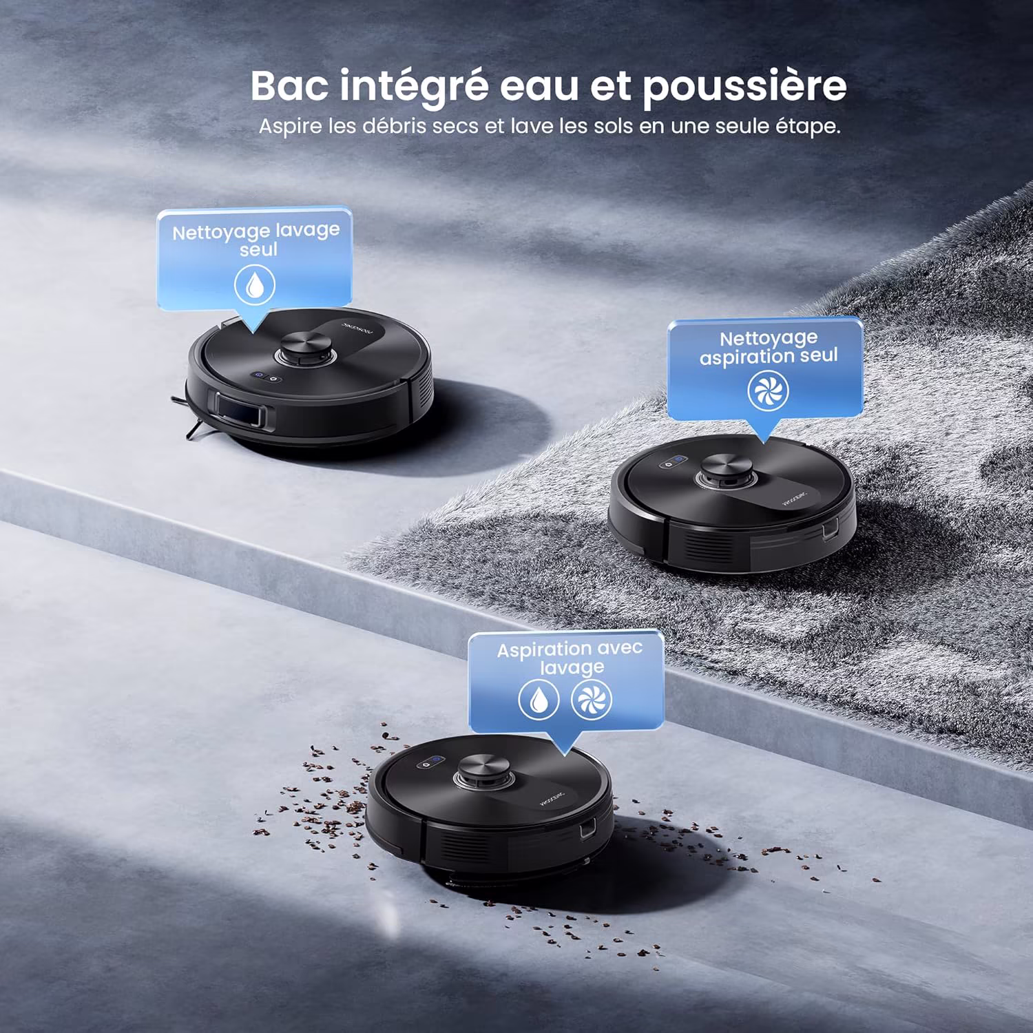 Proscenic Q10 — aspirateur robot dToF 8000 Pa avec aspiration et lavage 2-en-1 — 9/12
