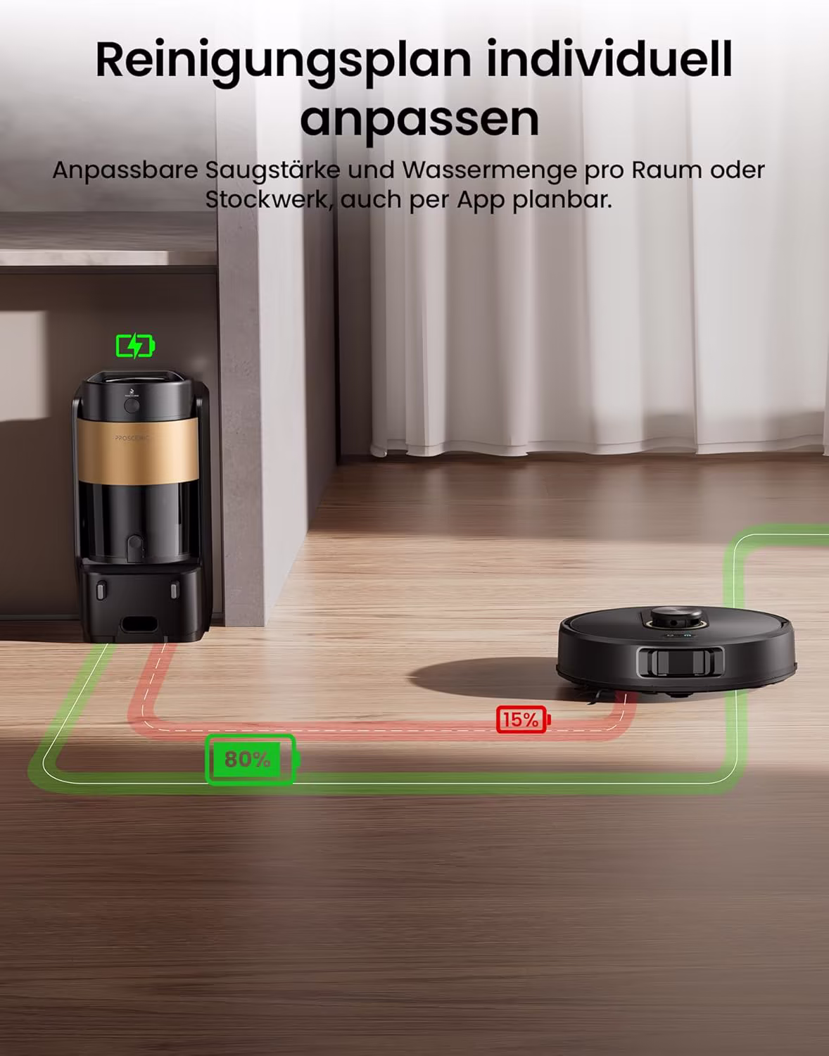 Proscenic Q20 Plus — Flaggschiff LiDAR Saugroboter mit All-in-One-Station — 10/11