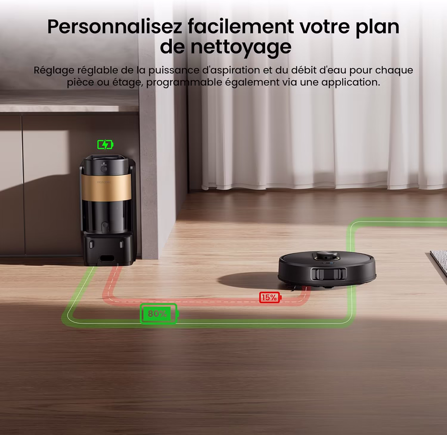 Proscenic Q20 Plus — aspirateur robot flagship LiDAR avec station tout-en-un — 10/13