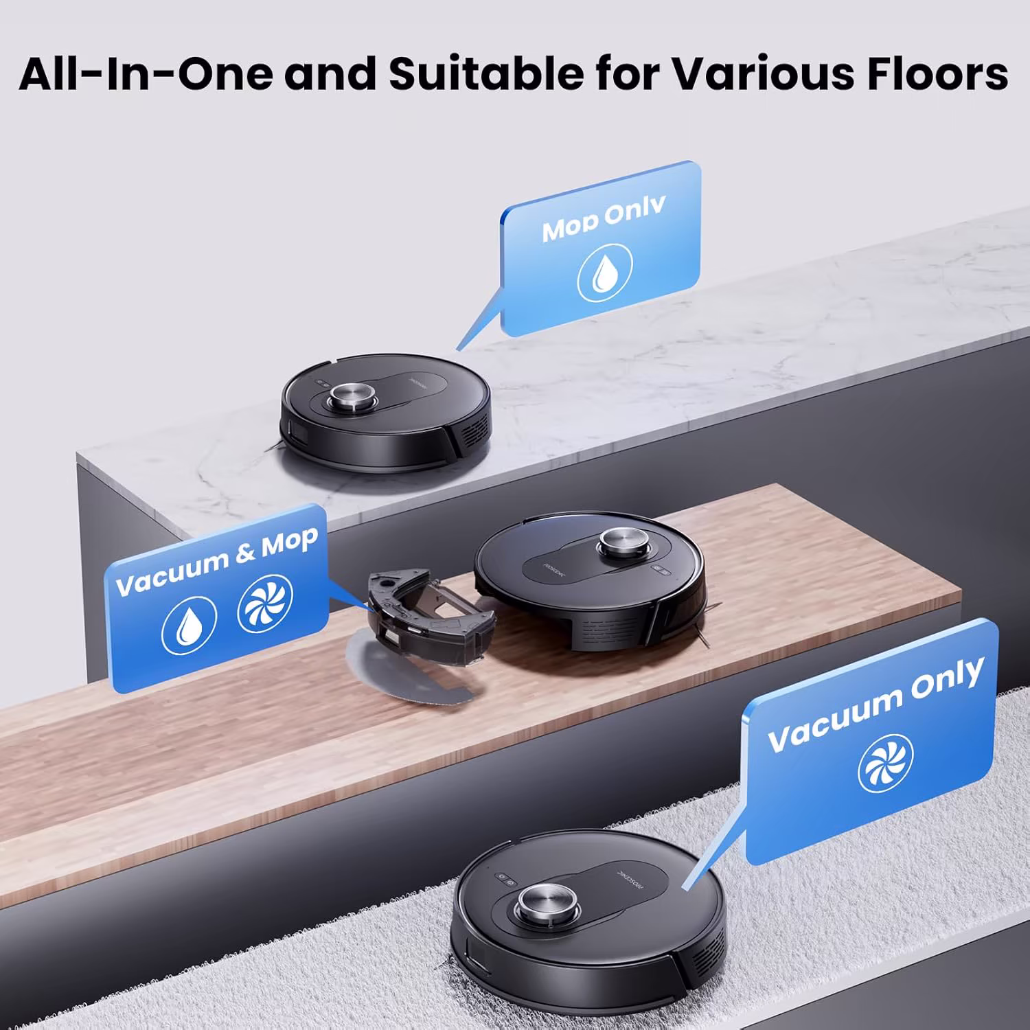 Proscenic Q8 Max — LiDAR robot vacuum 8,000 Pa with 3 L self-emptying base — 6/10